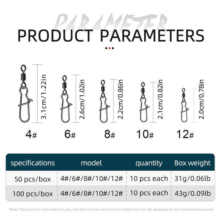 Premium Fishing Snap Swivels - High-Carbon Steel Connectors