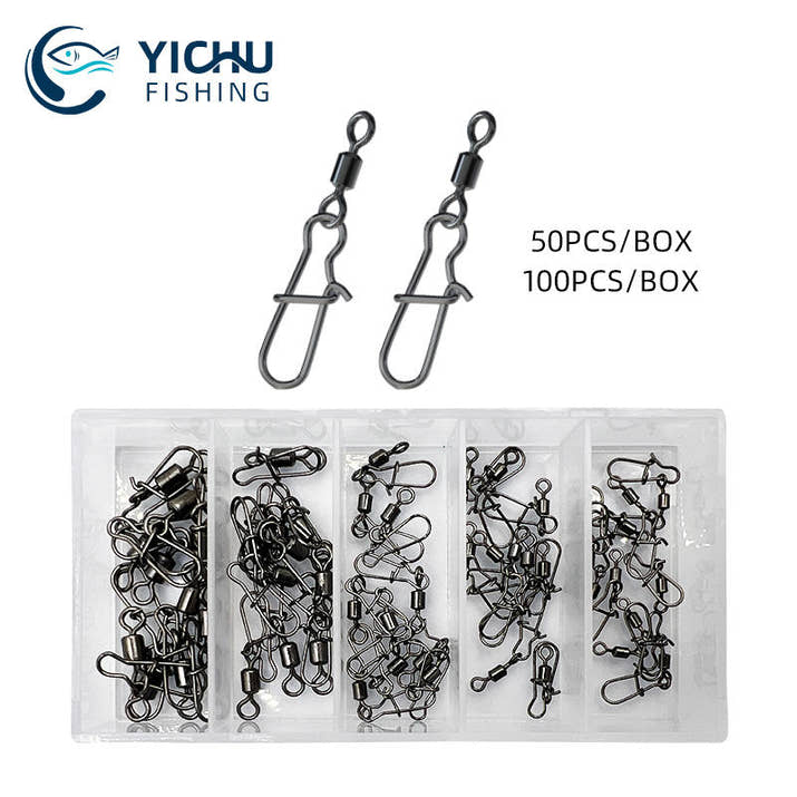 Premium Fishing Snap Swivels - High-Carbon Steel Connectors